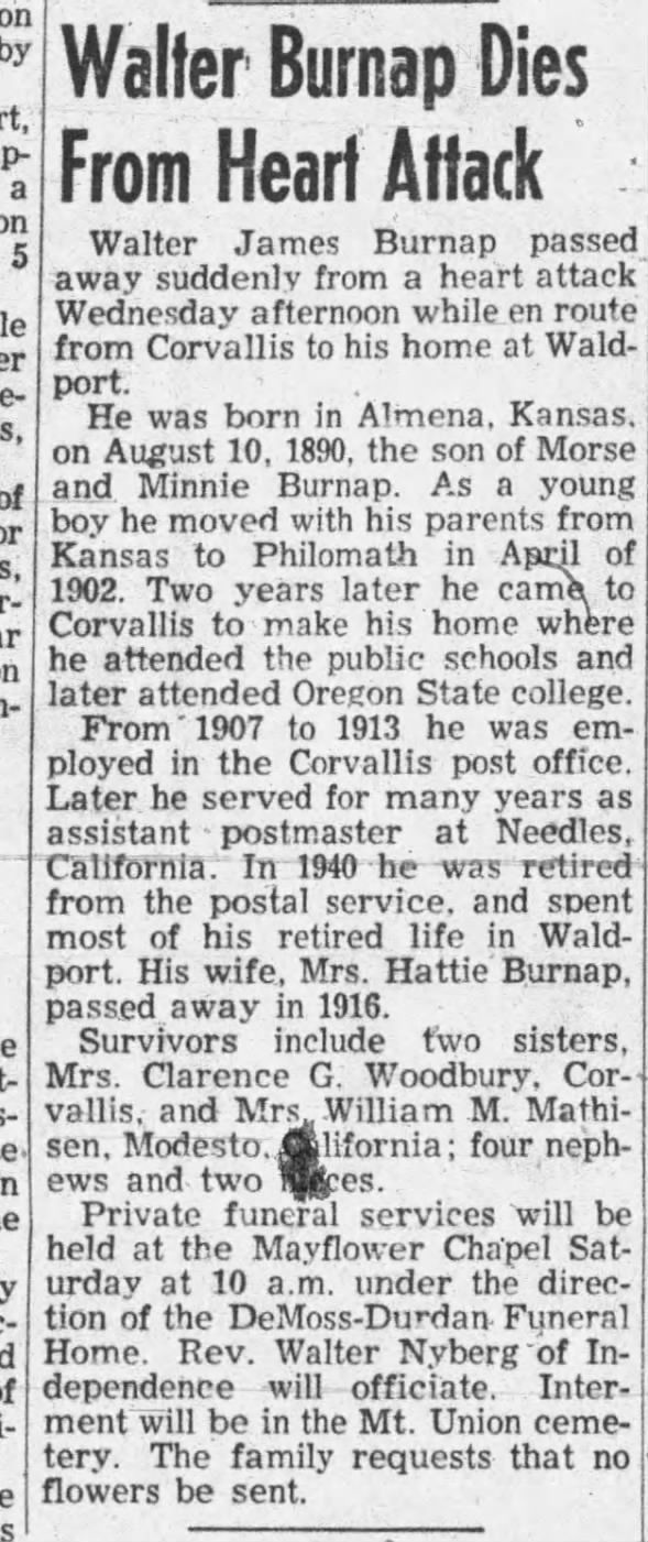 Clipping from Corvallis Gazette-Times